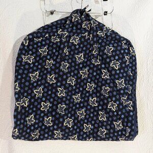 Quilted Vera Bradley Hanging Garment Bag Retired "Blue Coin Maple Leaf" Pattern